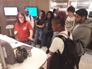 Students getting feedback from design team in Ikea