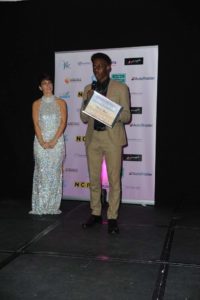 Prince Reid accepting his award.